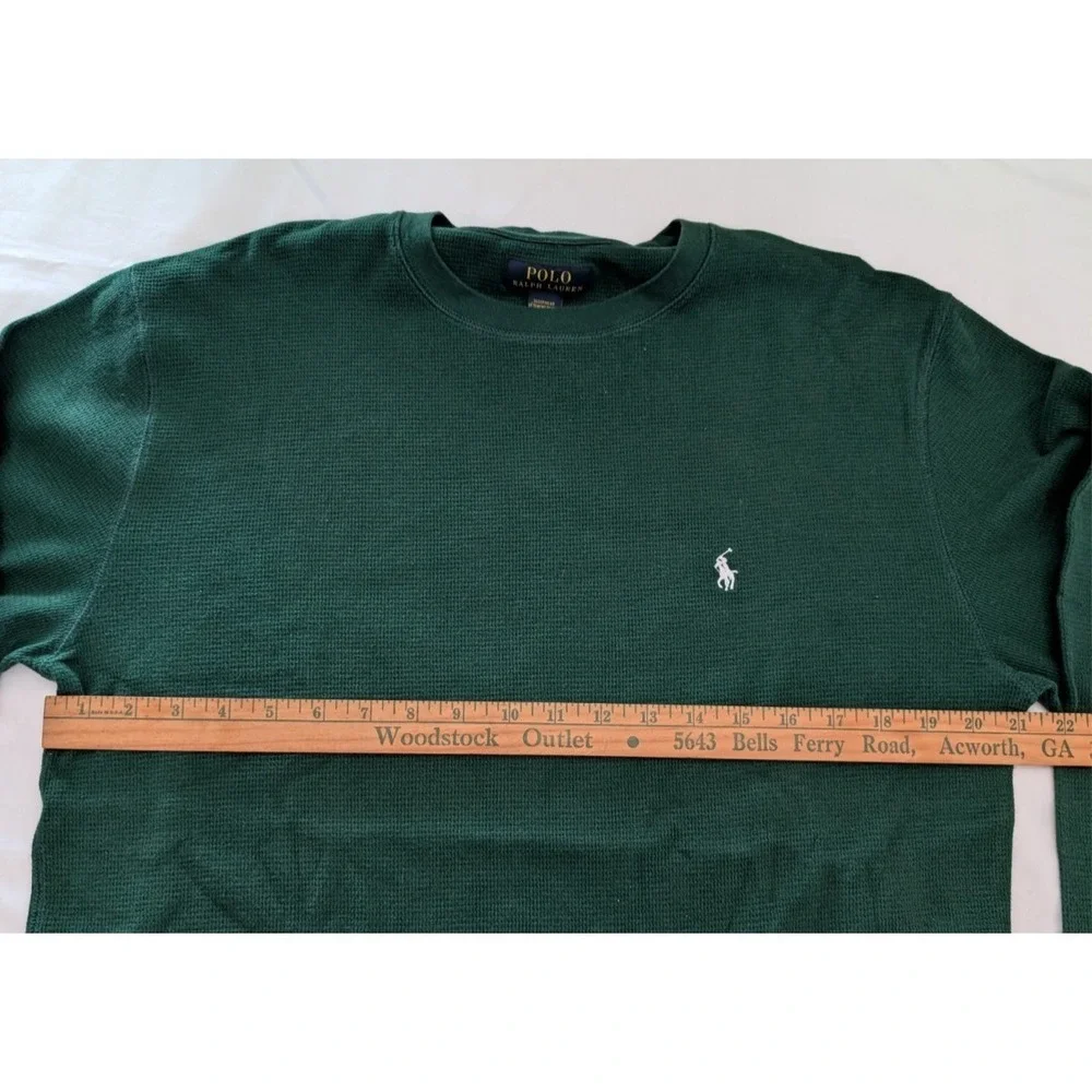 Polo Ralph Lauren Shirt Mens 1XT 1XL Green Thermal Waffle Knit Long Sleeve Sleep
